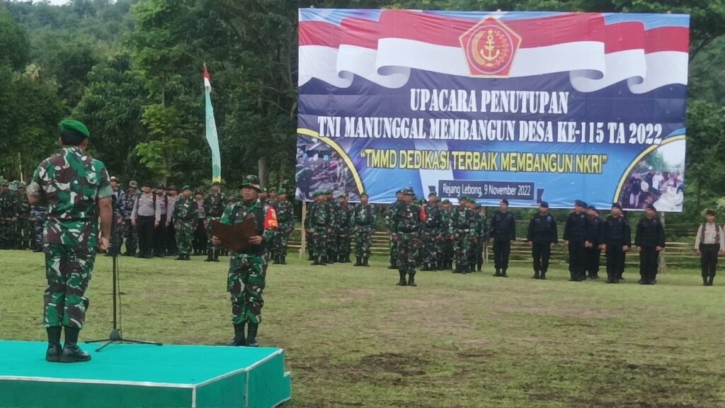 TMMD Reg 115 Kodim 0409 Rejang Lebong Resmi Ditutup