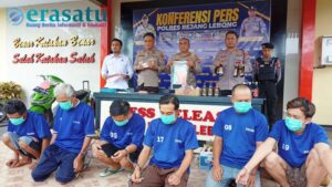 Ratusan Botol Miras dan 5 Orang Pelaku Terjaring Ops Pekat Polres Rejang Lebong