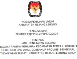 KPU Rejang Lebong Tetapkan Calon Anggota PPK Terpilih, Ini Daftarnya
