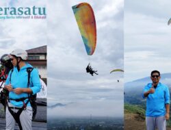 Wabup Rejang Lebong Coba Terbang Paralayang di Danau Mas Harun Bastari