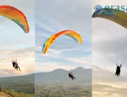 Bupati Rejang Lebong dan Istri Nikmati Terbang Tandem Paralayang